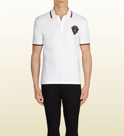 white polo gucci shirt|saks gucci polo.